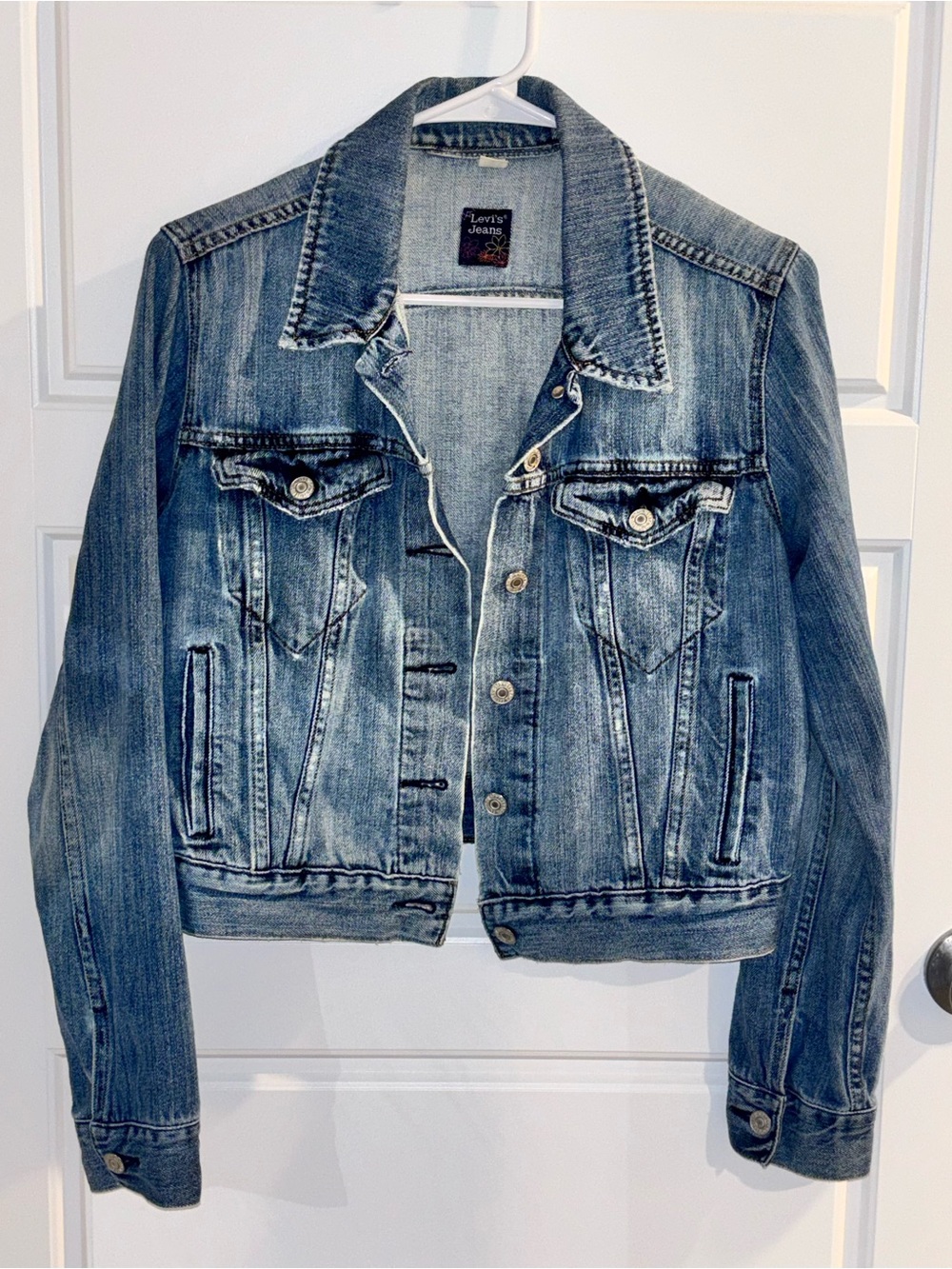 Levi's Distressed Light Blue Denim Trucker Jacket